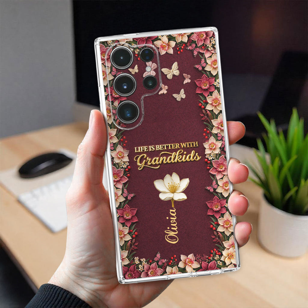 Frosted Crystal Grandkid - Personalized 3D Effect Phone Case