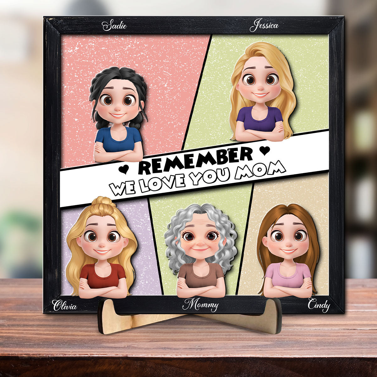 Custom Mother's Day Decor, Gift for Mom & Grandma • Remember We Love You Mom - Personalized Wooden Plaque