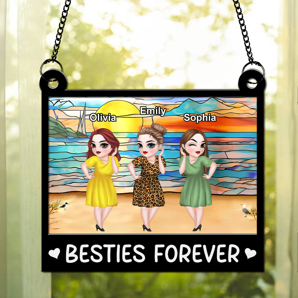 Custom Best Friend Hanging Decor, Friendship Birthday Gifts • More Than Just Friends - Personalized Suncatcher