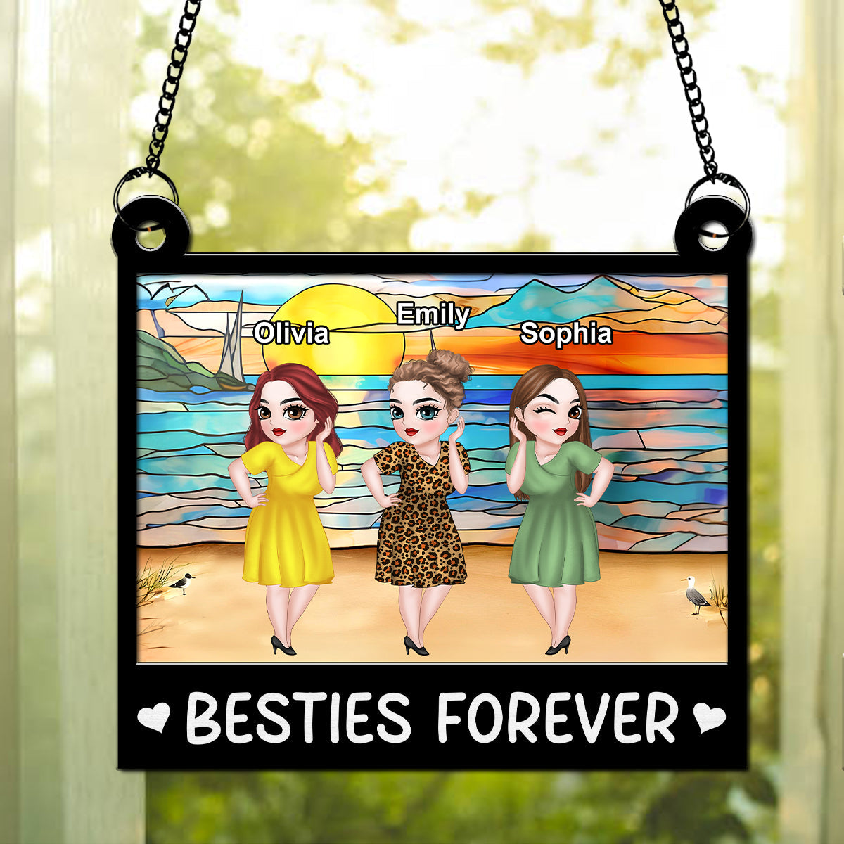 Custom Best Friend Hanging Decor, Friendship Birthday Gifts • More Than Just Friends - Personalized Suncatcher