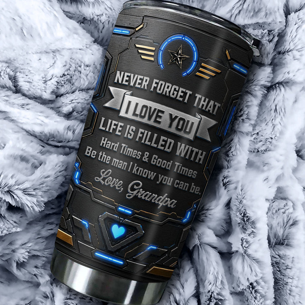 Custom Christmas Birthday Gifts For Grandson • I Know You Can Be Strong Man - Personalized 3D Effect Tumbler