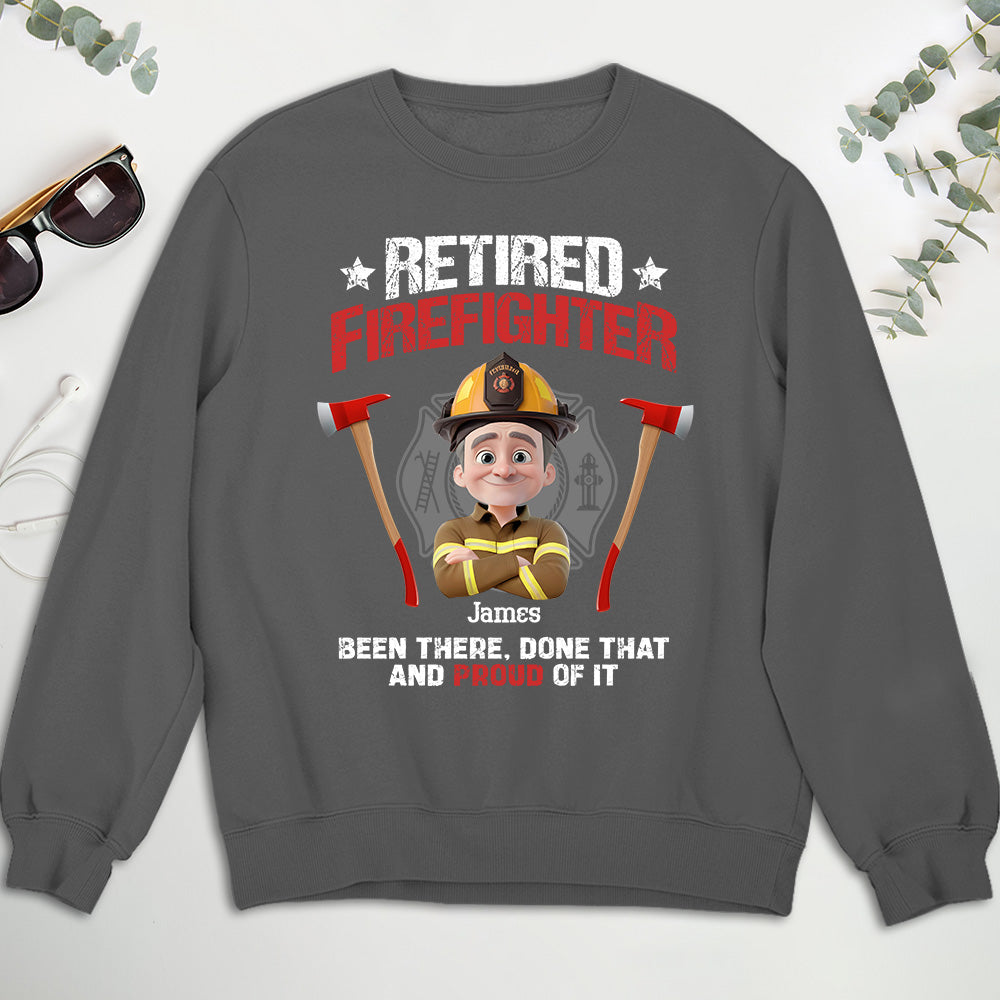 Custom Christmas & Birthday Gift for Dad, Grandpa • Retired Firefighter - Personalized Shirt