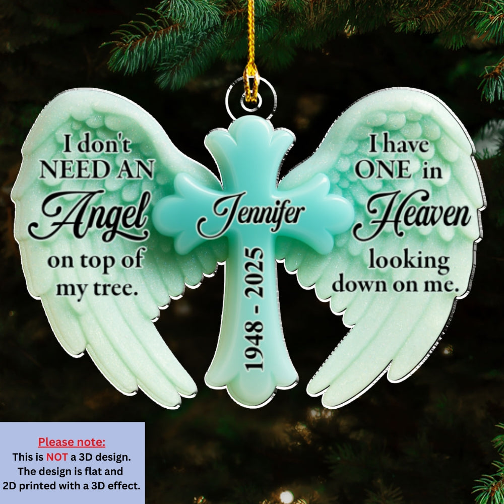 Custom Memorial Christmas Ornament, Sympathy Keepsake •  Forever Near - Personalized Acrylic Ornament