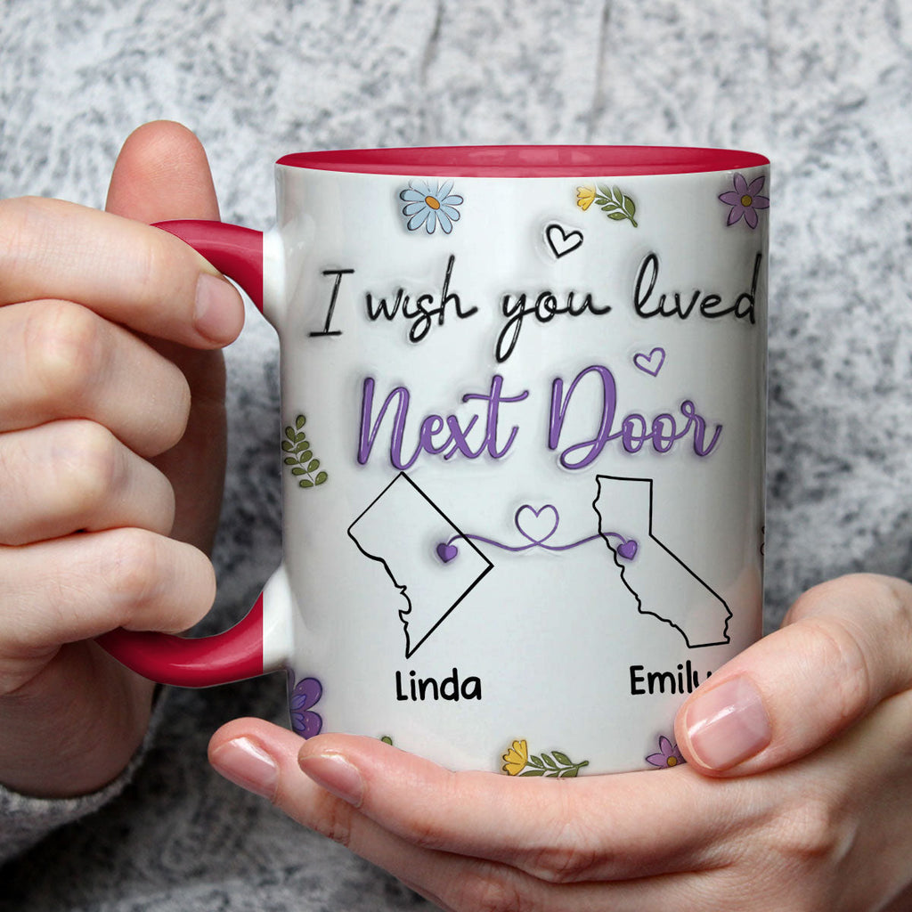 Custom Best Friend, Christmas & Birthday Friendship Keepsake Gift • I Wish We Lived Closer - Personalized Accent Mug
