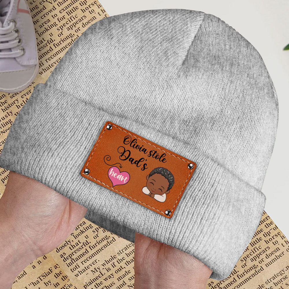 Custom Newborn Baby Beanie, Christmas Birthday Gift • I Stole The Heart Of Mommy - Personalized Beanie