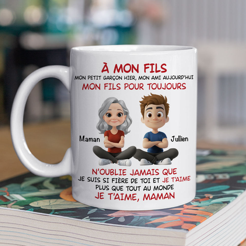 Custom Christmas & Birthday Gift for Son • Mon Fils Mon Petit Garçon d'Hier - Mug Personnalisé