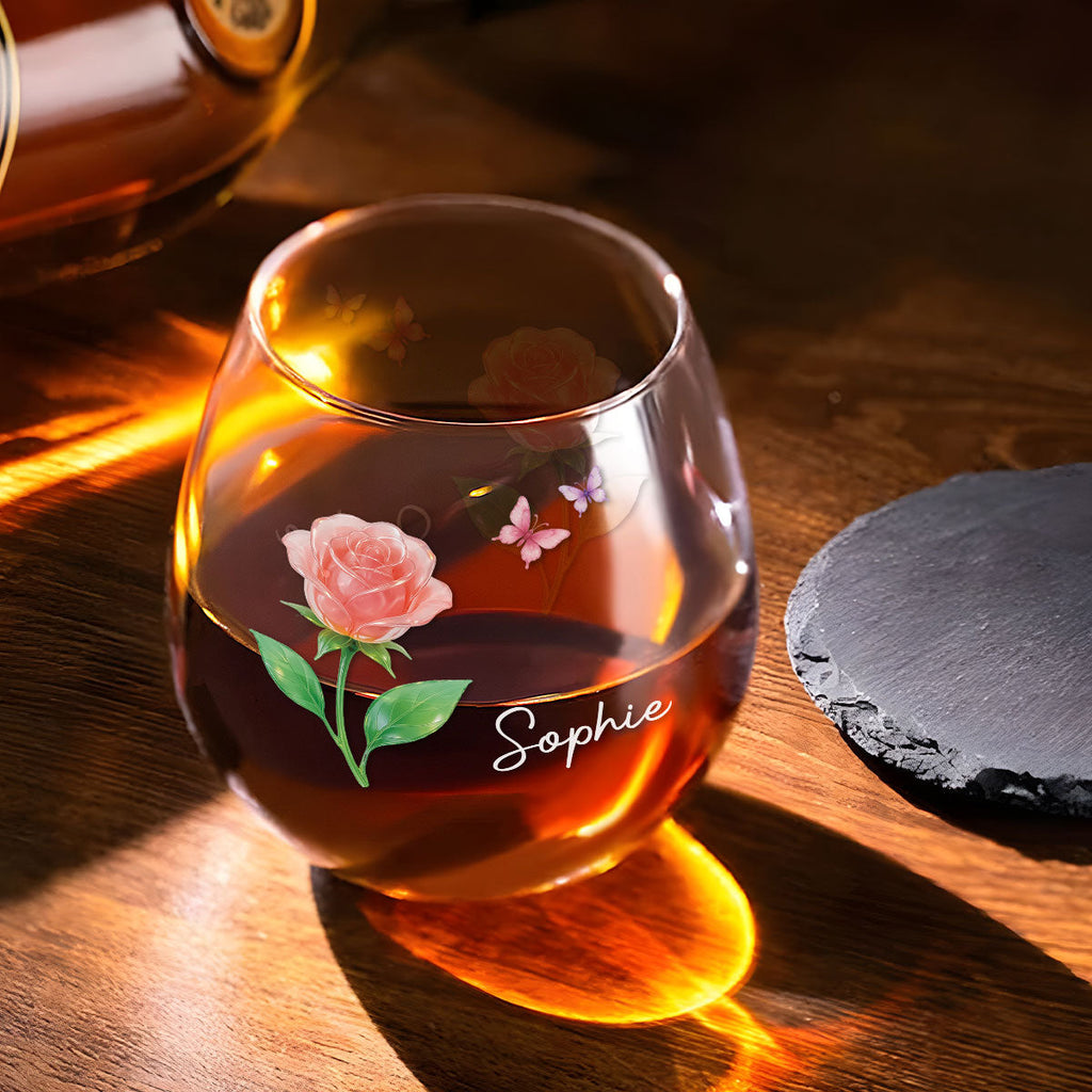 Flower Power - Personalized Wine Glass