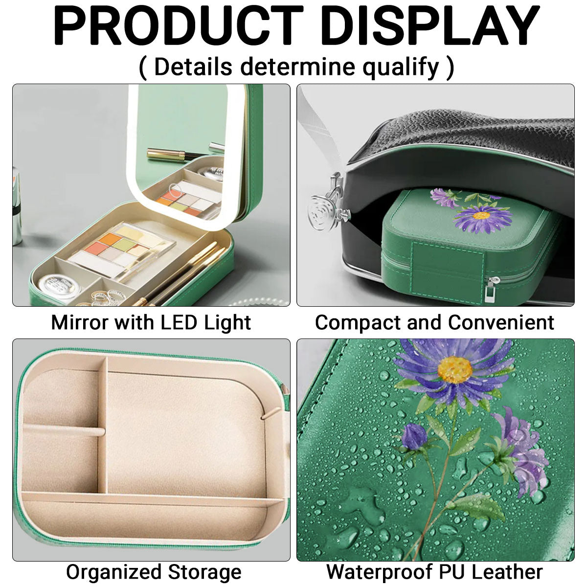 Birth Month Flower Version 2 - Personalized Jewelry Box With LED Mirror