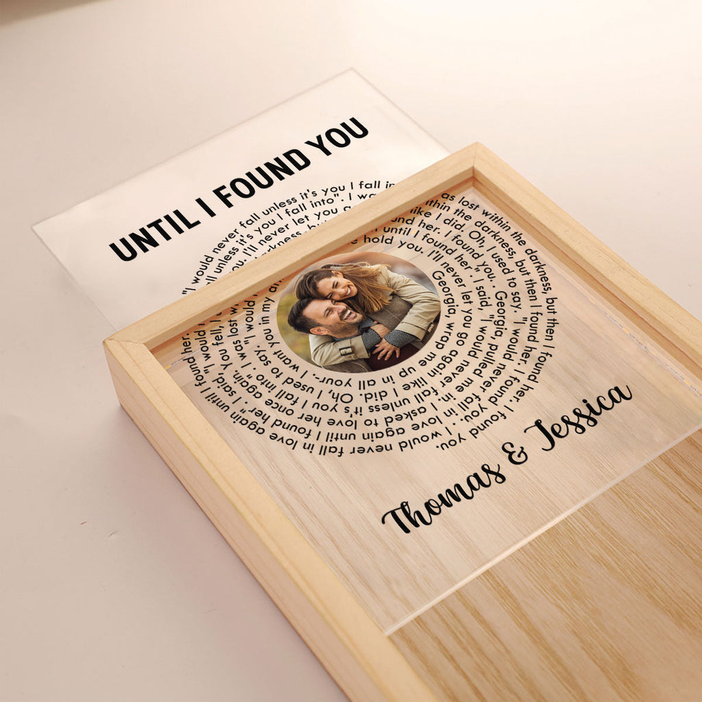 Couple Photo And Favorite Spiral Song Lyrics - Personalized Frame Light Box
