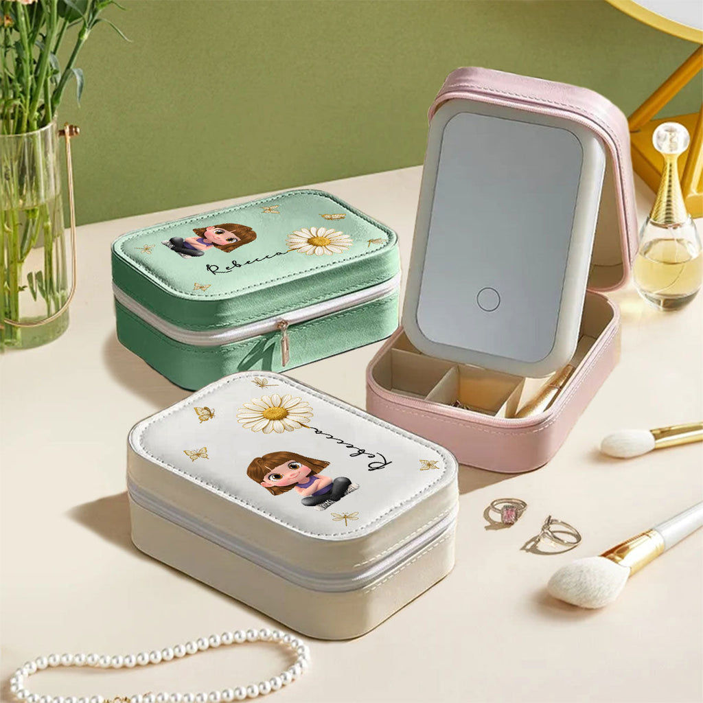 Floral Soul - Personalized Jewelry Box With LED Mirror