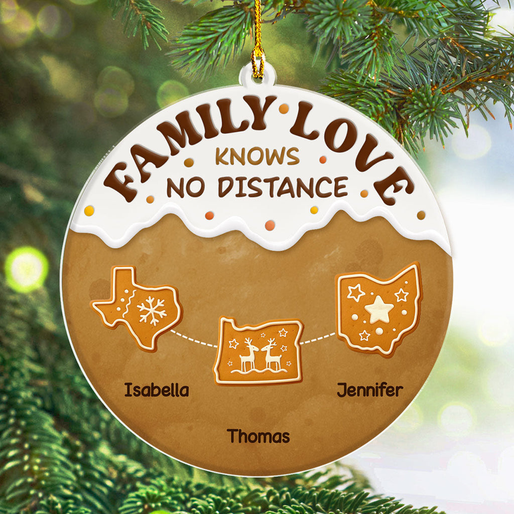 Custom Family Ornament, Christmas Gift for Family Members •  Connected By Hearts - Personalized Acrylic Ornament