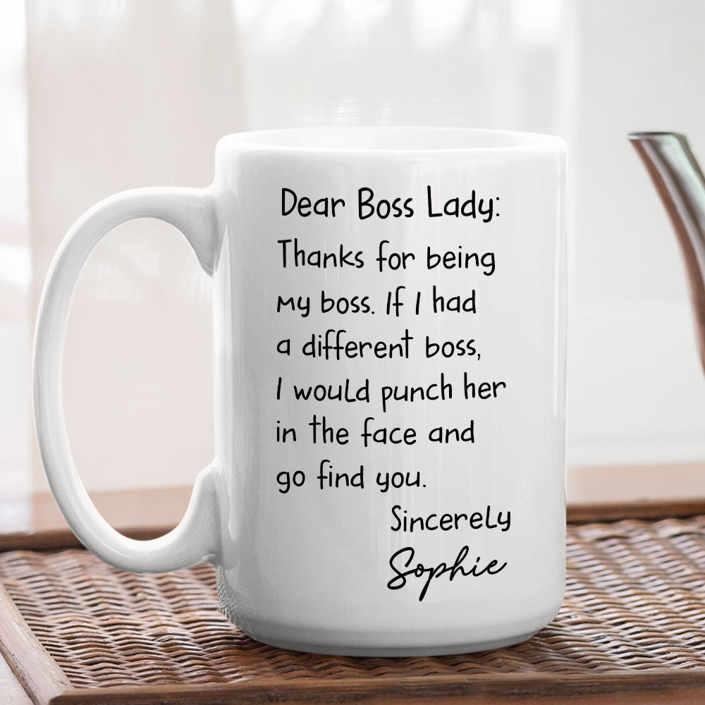 Custom Coworker, Christmas & Birthday Team Appreciation Gift • Boss Lady - Personalized Coffee Mug