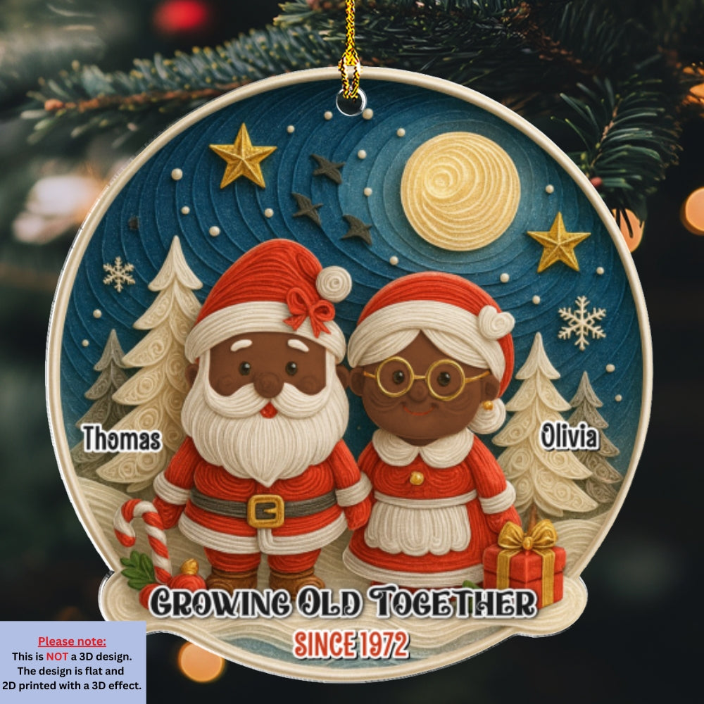 Custom Couple Christmas Ornament, Anniversary Gift •  Winter Wonderland 2025 - Personalized Acrylic Ornament