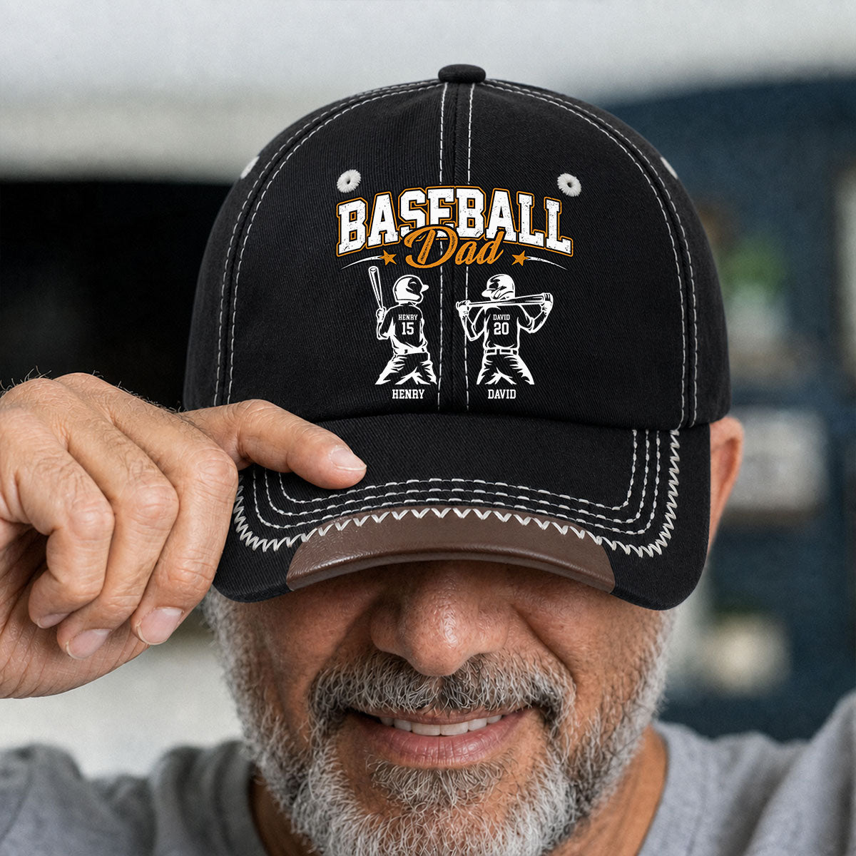 Baseball Daddy We Love - Personalized Vintage Soft Baseball Cap