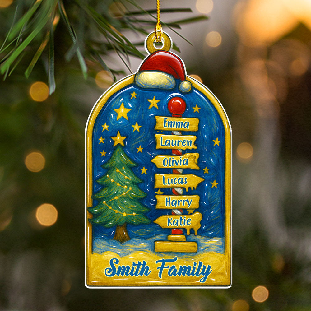 Custom Family Ornament, Christmas Gift for Family Members •  Family Brings Joy - Personalized Acrylic Ornament