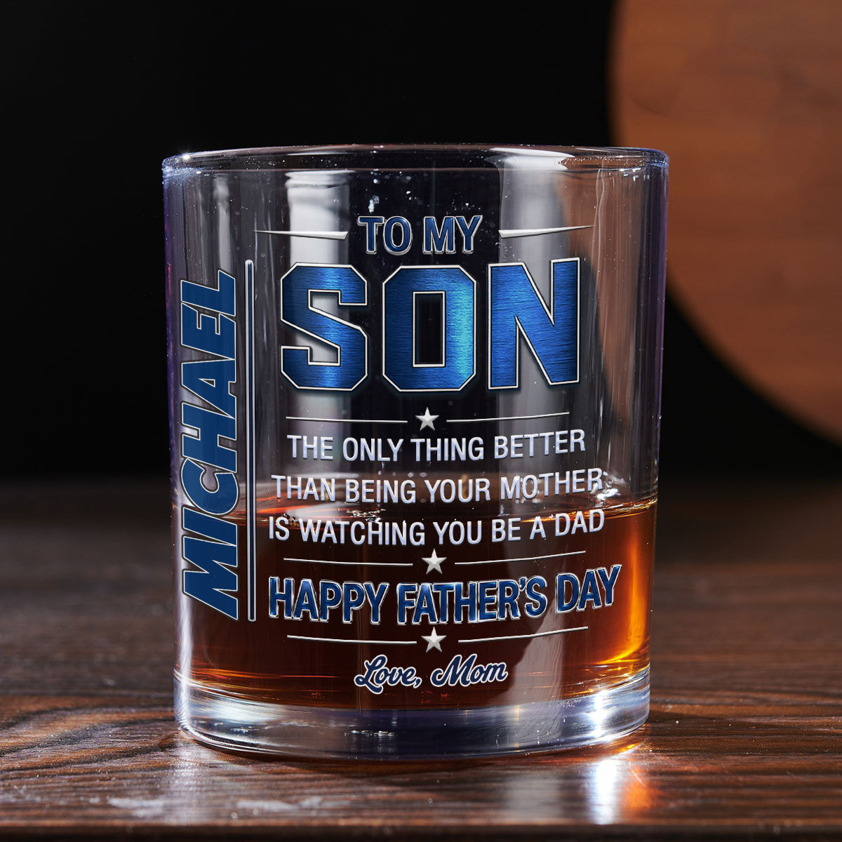 Watching You Being A Dad - Personalized Whiskey Glass