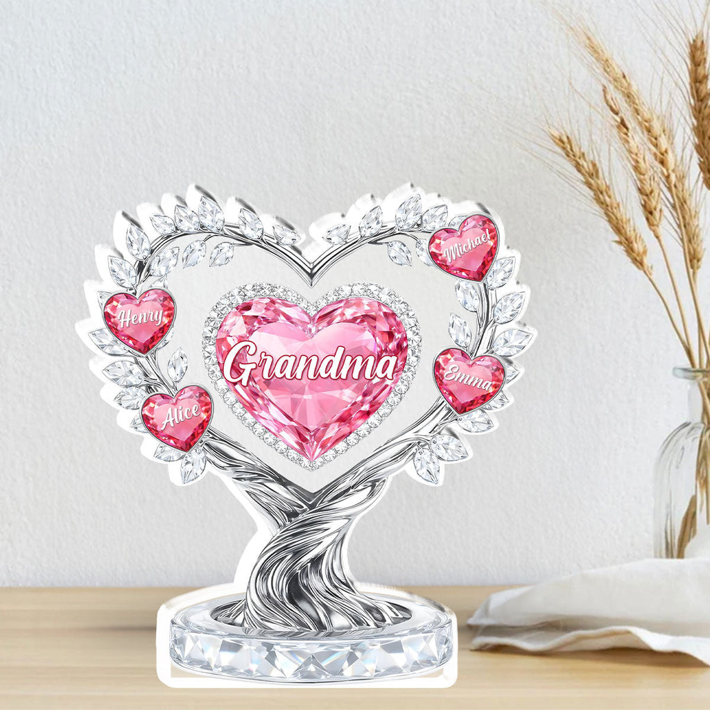 Custom Mother's Day Decor, Gift for Mom & Grandma • Heart Of Love - Personalized Acrylic Plaque