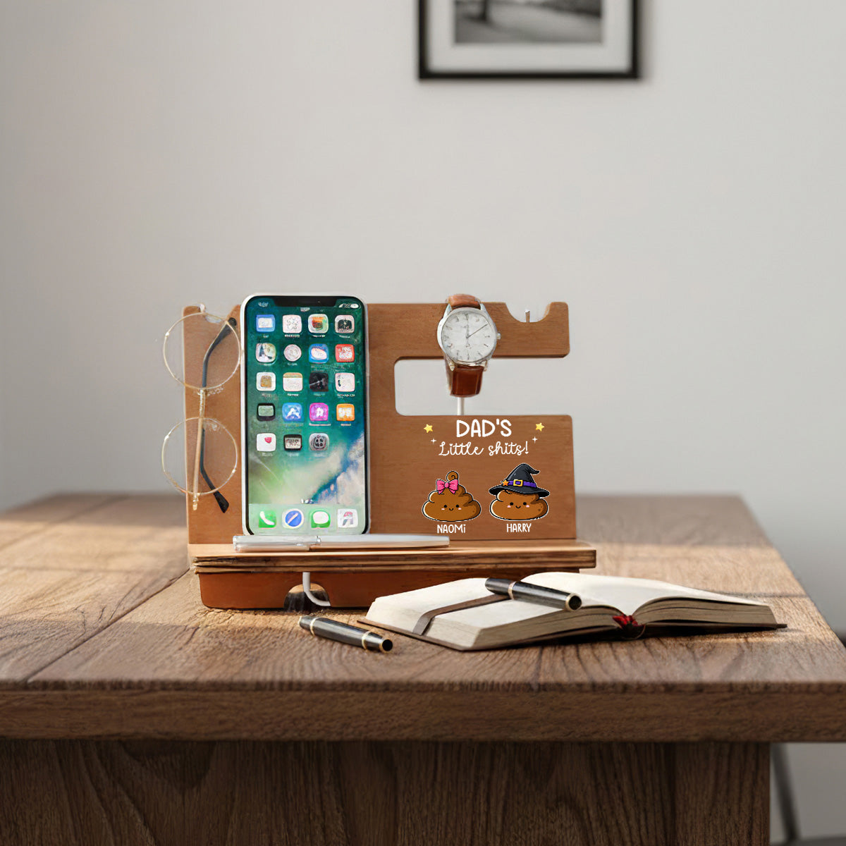 Little Shits - Personalized Wood Phone Docking Station