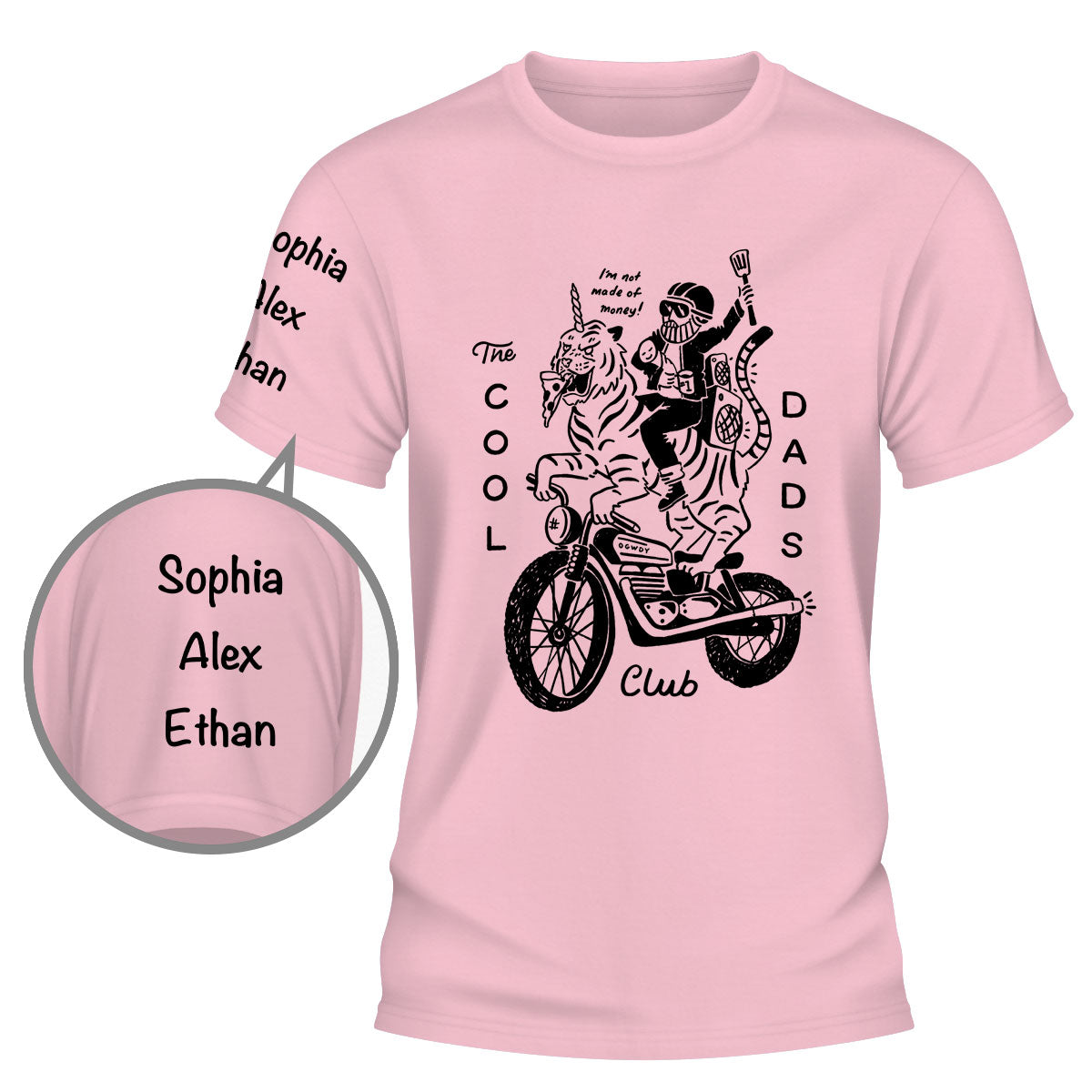 Custom First Father's Day, Christmas Gift for New Dad • Cool Dad Club 2 - Personalized Shirt With Design On Sleeve