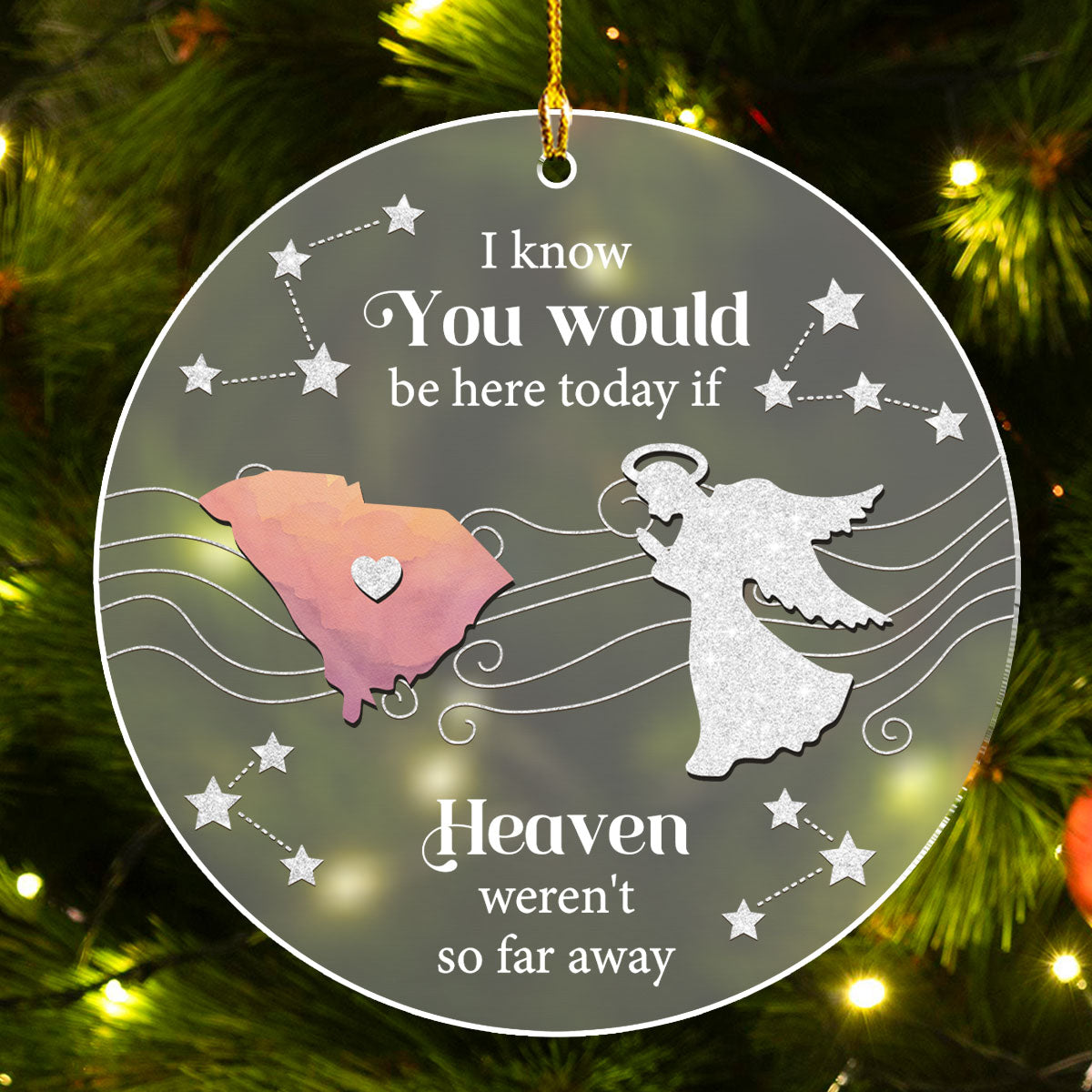 Custom Family Ornament, Christmas Gift for Family Members •  Heaven - Personalized Frosted Acrylic Ornament