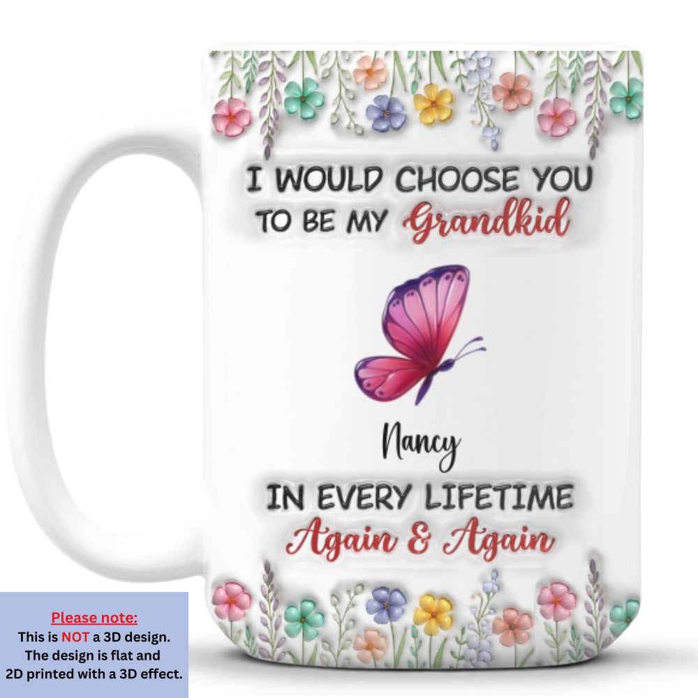 Custom Christmas & Birthday Gift For Grandma • Choose They To Be My Grandkids - Personalized 3D Inflated Effect Mug