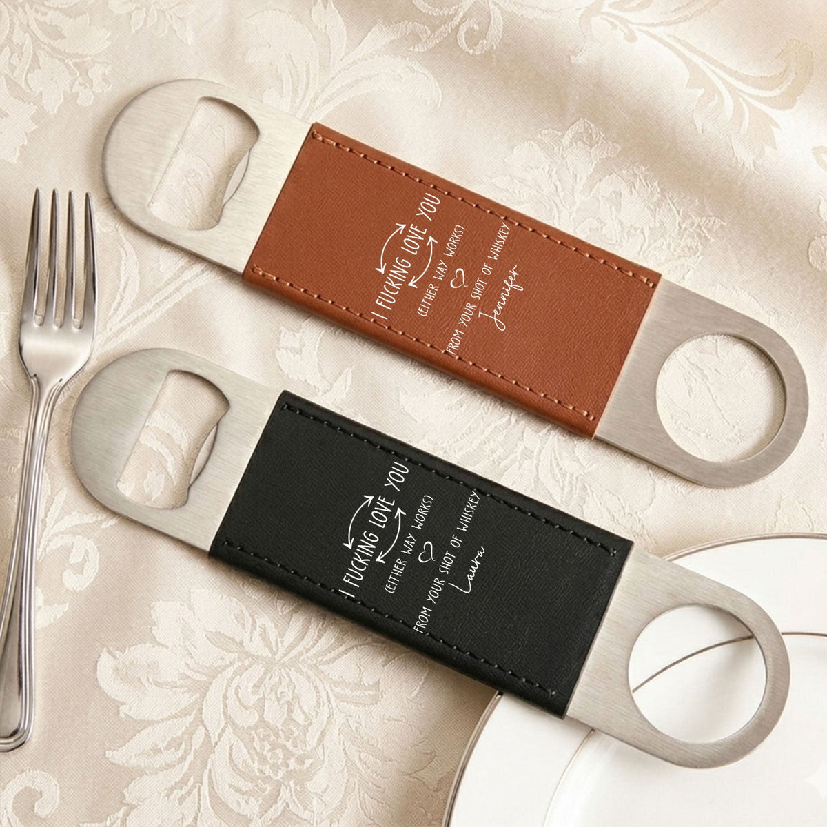 Fxking Love You - Personalized Leather Bottle Opener