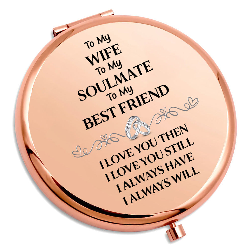 To My Wife Soulmate Best Friend - Personalized Compact Mirror
