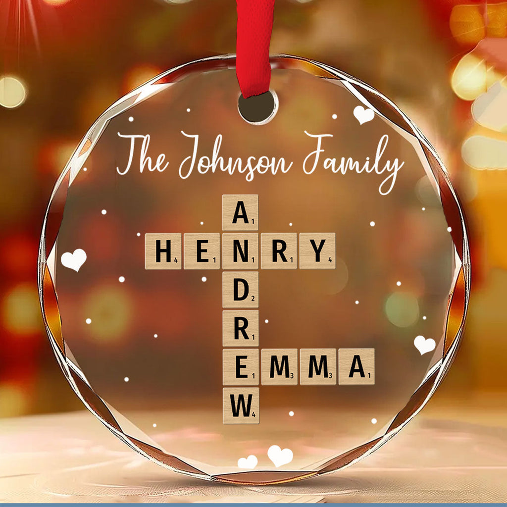 Custom Keepsake Christmas Ornament •  Together We Complete The Puzzle - Personalized Glass Ornament