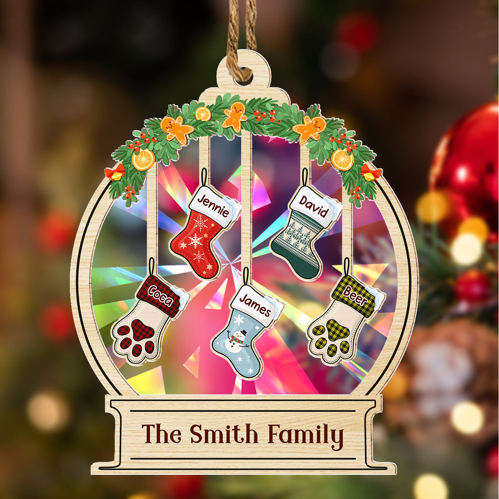 Custom Family Ornament, Christmas Gift for Family Members •  Our Family - Personalized Rainbow Ornament