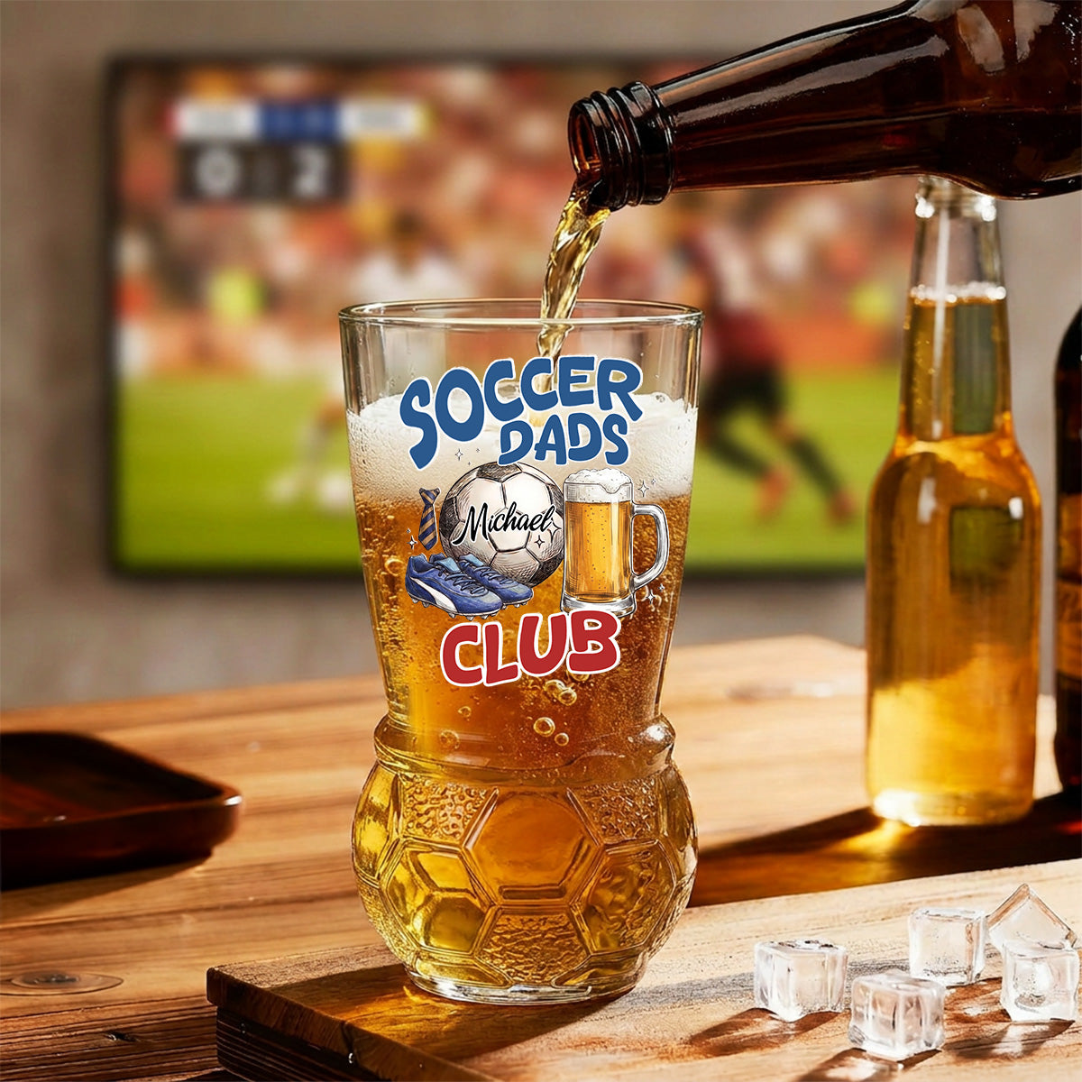 Soccer Dads Club - Personalized Football Beer Glass