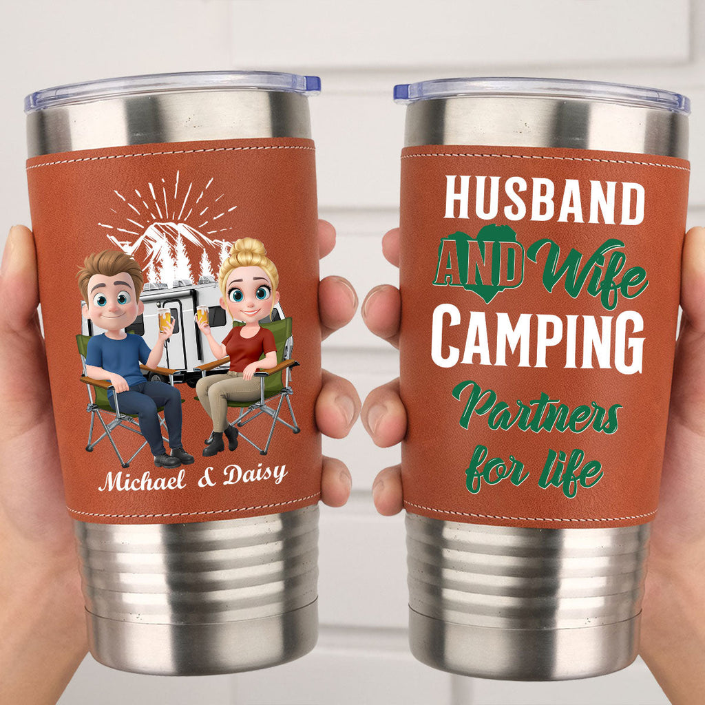 For Life - Personalized Leather Tumbler