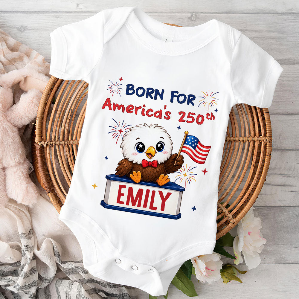 Born For America 250 - Personalized Baby Onesie