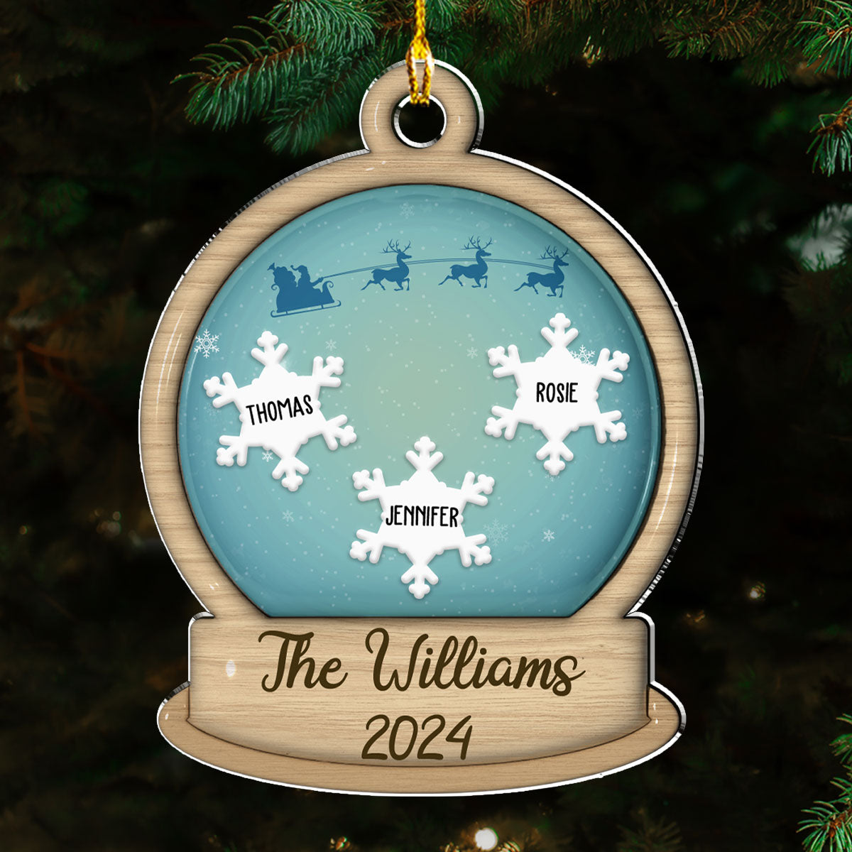 Custom Family Ornament, Christmas Gift for Family Members •  The Family 2024 - Personalized 3D Inflated Effect Acrylic Ornament