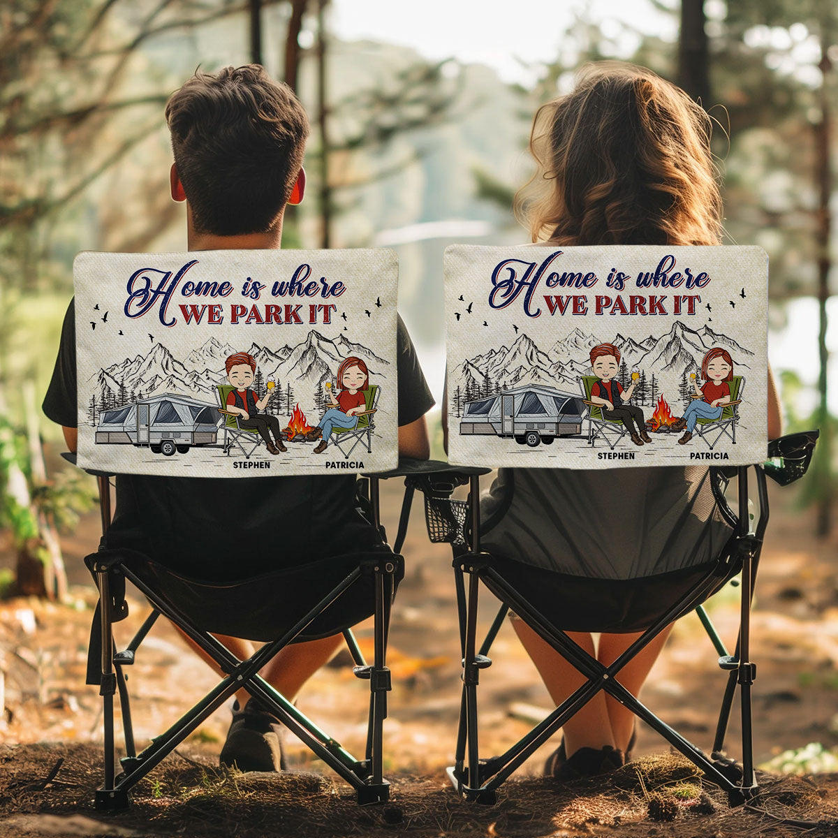 Home Is Where We Park It - Personalized Camping Chair Cover