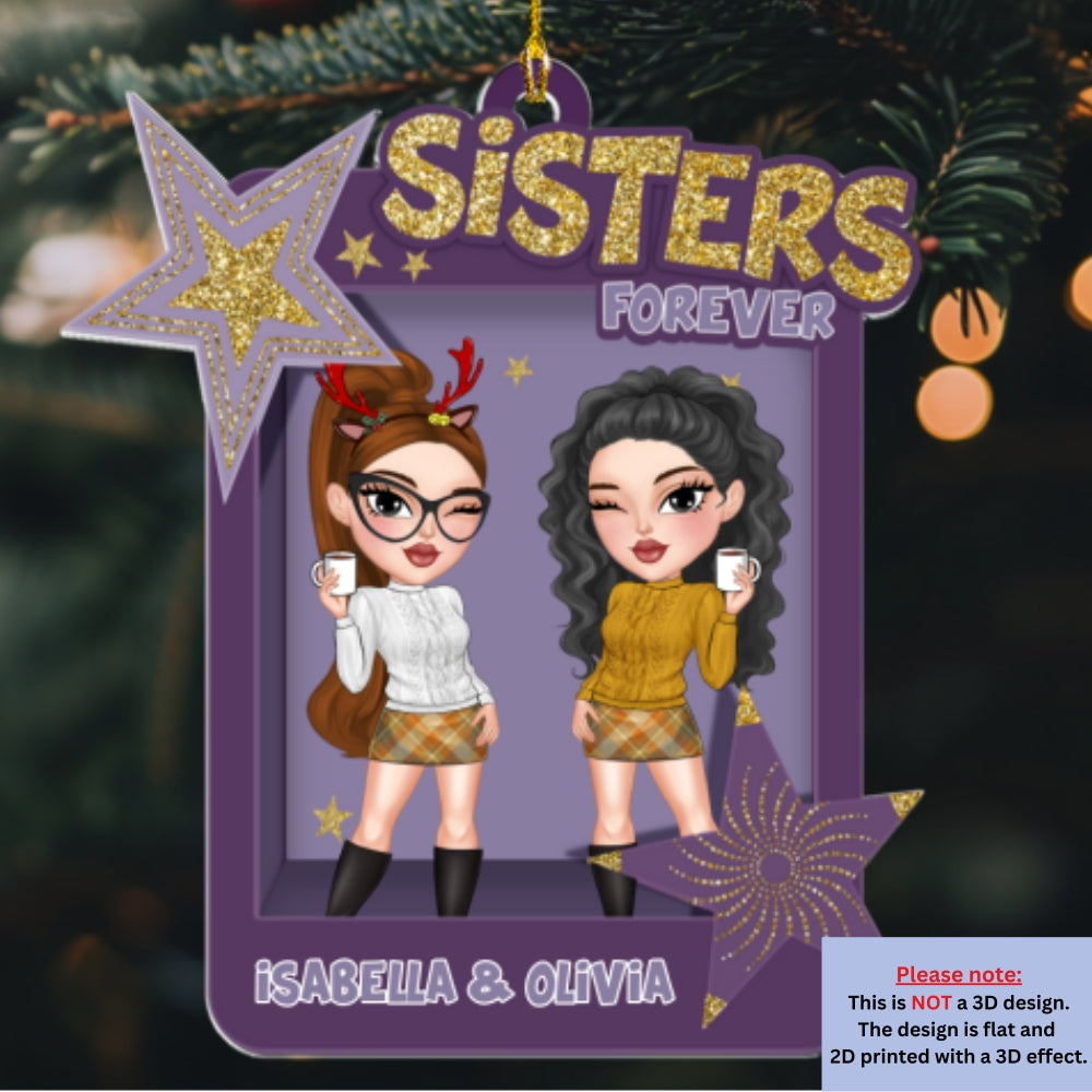 Custom Friendship Christmas Ornament, Best Friend Gift •  Bestie Energy Only - Personalized Acrylic Ornament