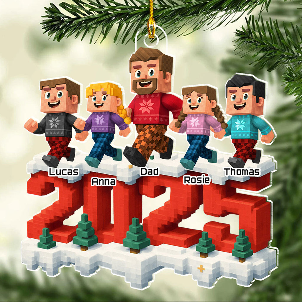 Custom Family Ornament, Christmas Gift for Family Members •  Just Us In This Year - Personalized 3D Effect Acrylic Ornament