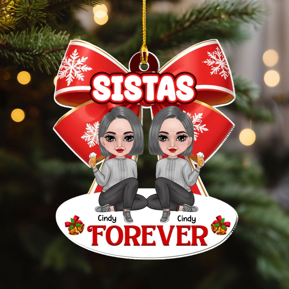 Custom Friendship Christmas Ornament, Best Friend Gift •  Besties Together - Personalized Acrylic Ornament