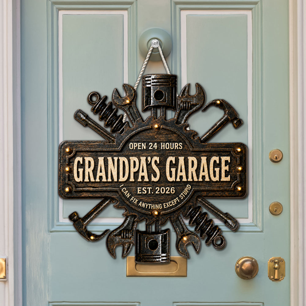 Custom Home & Wall Decor, Birthday & Christmas Gift • Dad Garage - Personalized Wood Sign