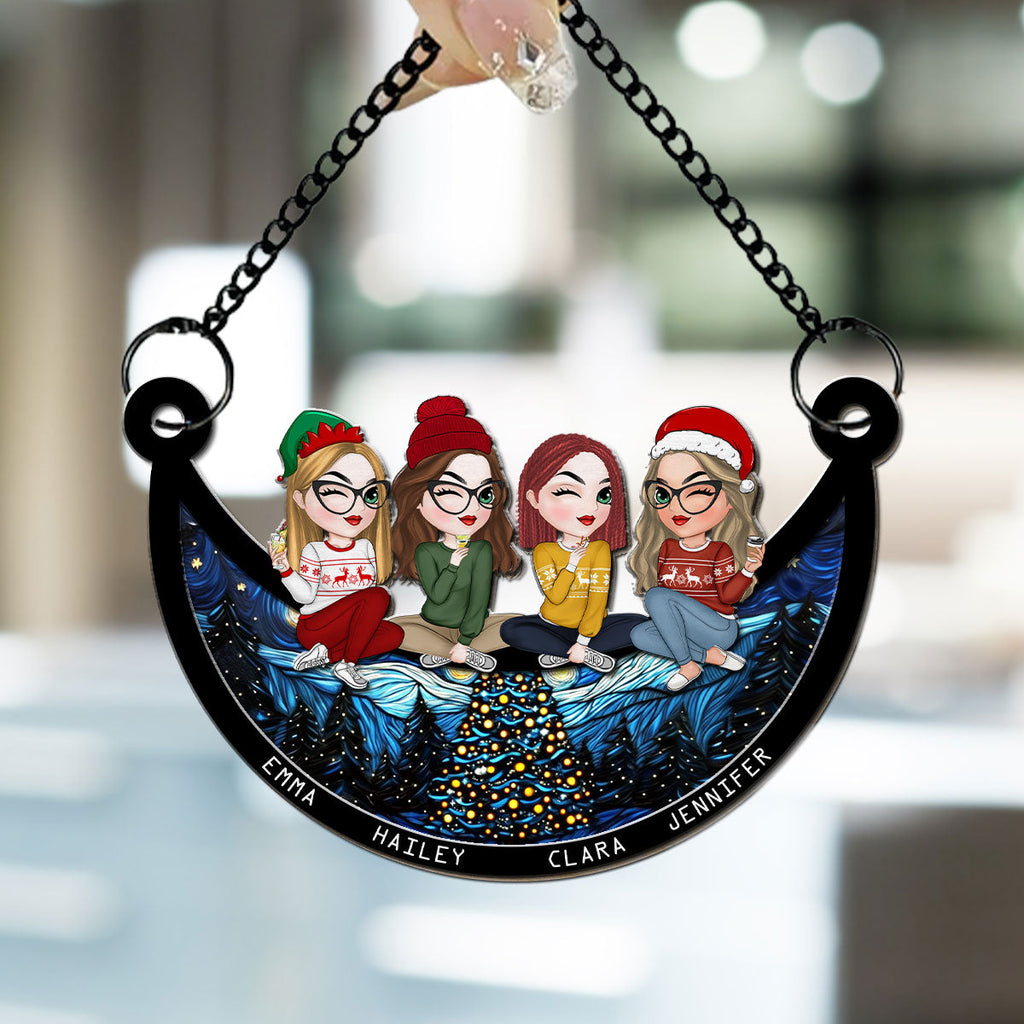 Custom Christmas Hanging Decor, for Best Friend, Friendship Gifts • Our Christmas - Personalized Suncatcher