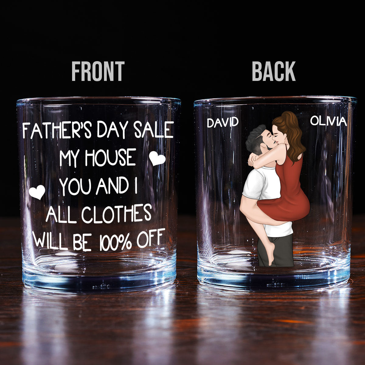 Custom Father's Day Birthday Gifts for Husband • This Sale Ends In Bed - Personalized Whiskey Glass