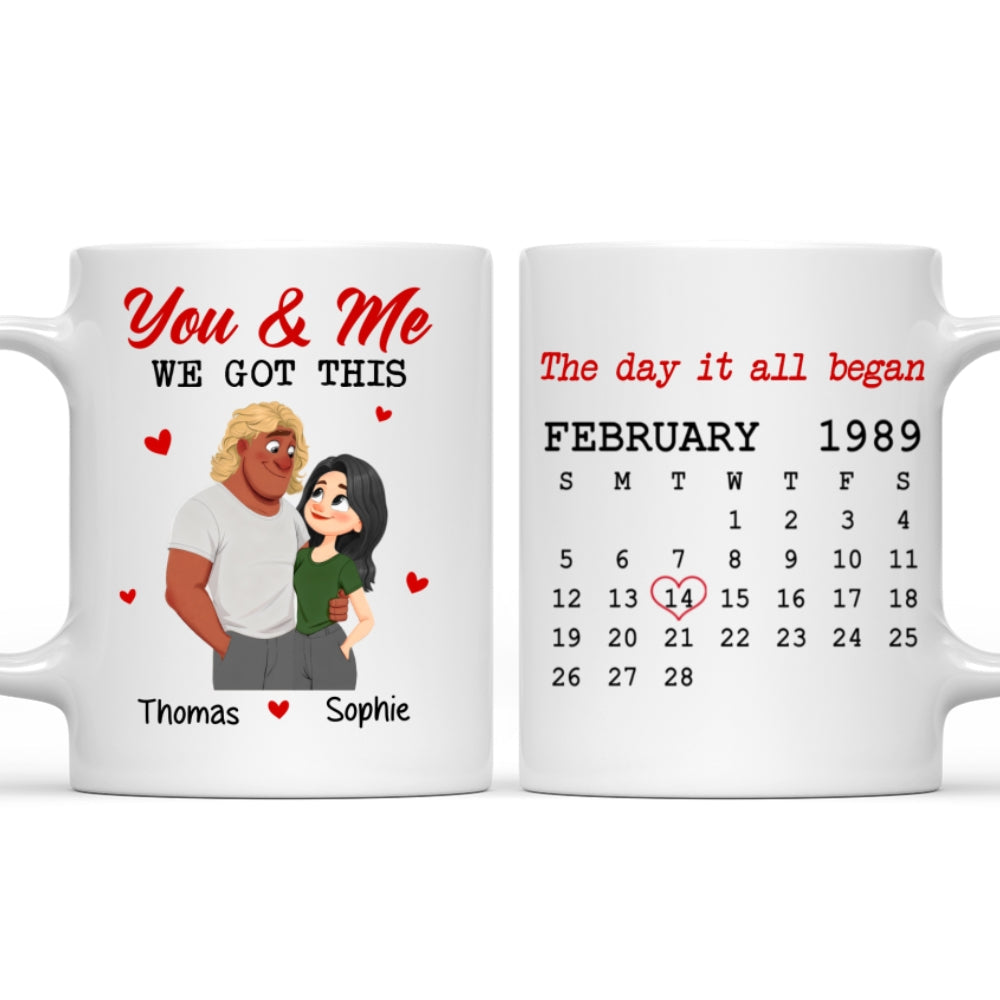 Custom Anniversary Keepsake Gifts For Couple • You And Me Got This - Personalized Coffee Mug