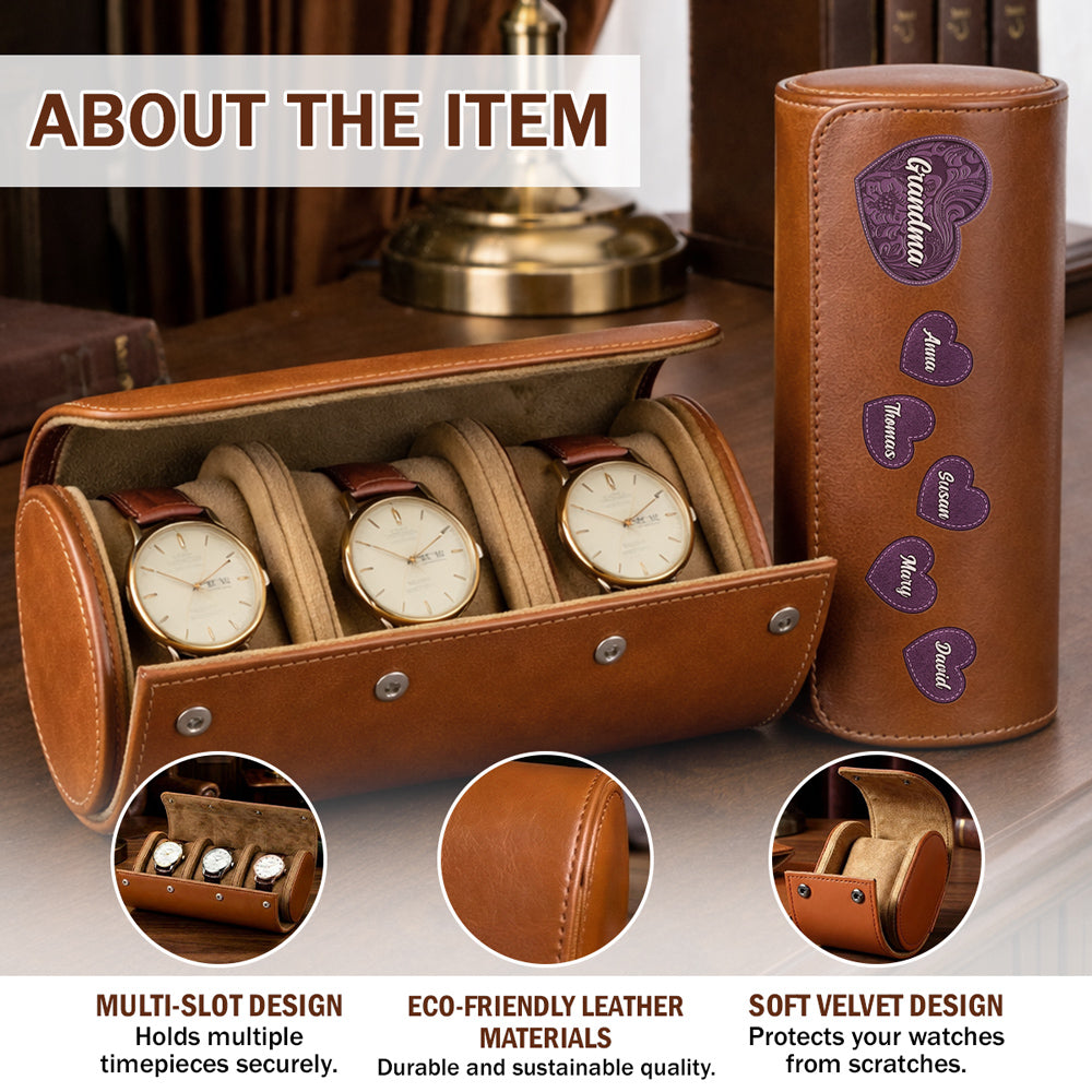 Little Sweethearts - Personalized Leather Watch Case