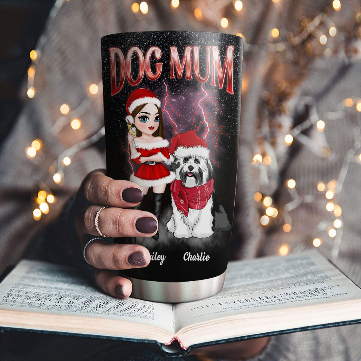 Dog Mom Vintage - Personalized Tumbler