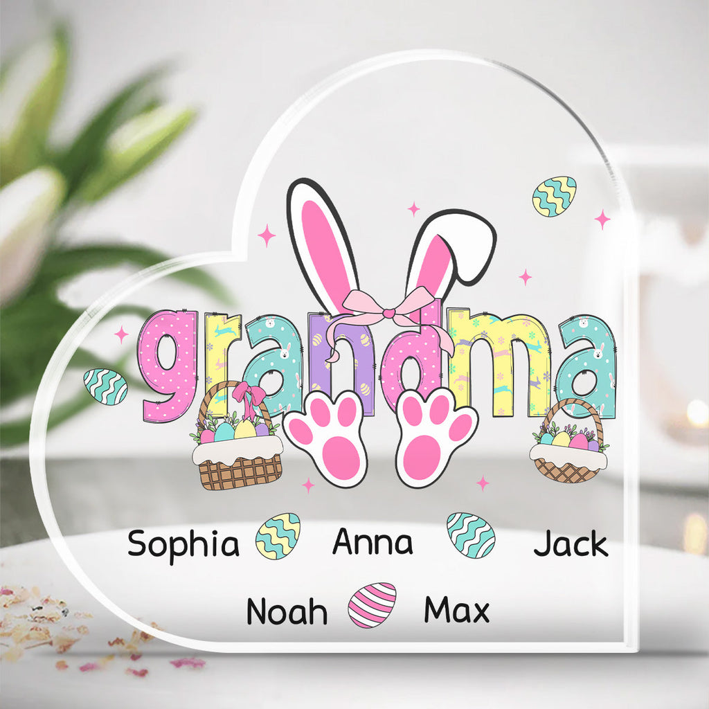 Custom Family Decor, Christmas Birthday Family Keepsake • Easter Bunny Coquette Bow - Personalized Acrylic Plaque
