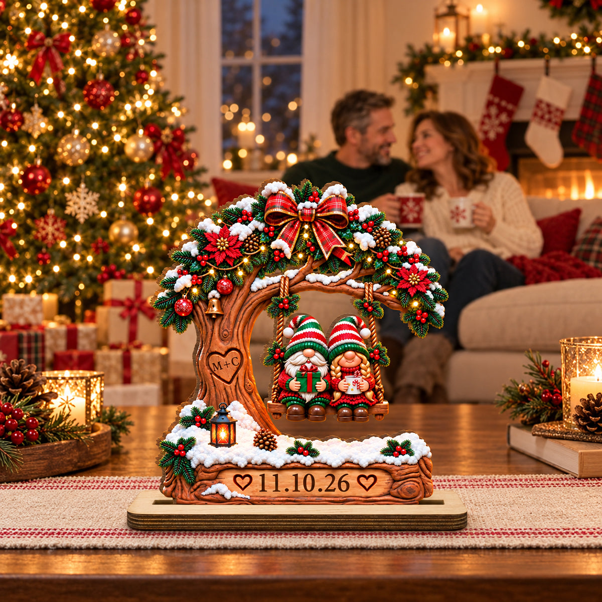 Couple Christmas - Personalized Wood Plaque