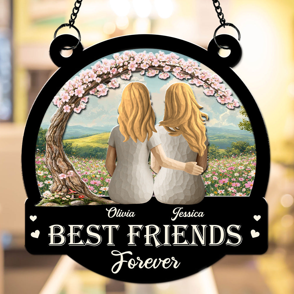 Custom Best Friend Hanging Decor, Friendship Birthday Gifts • Best Friends - Personalized Suncatcher