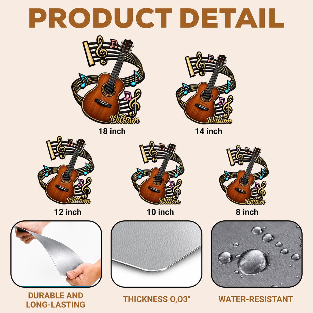 Custom Home & Wall Decor, Birthday & Christmas Gift • The Guitar Corner - Personalized Freeform Shape Metal Sign