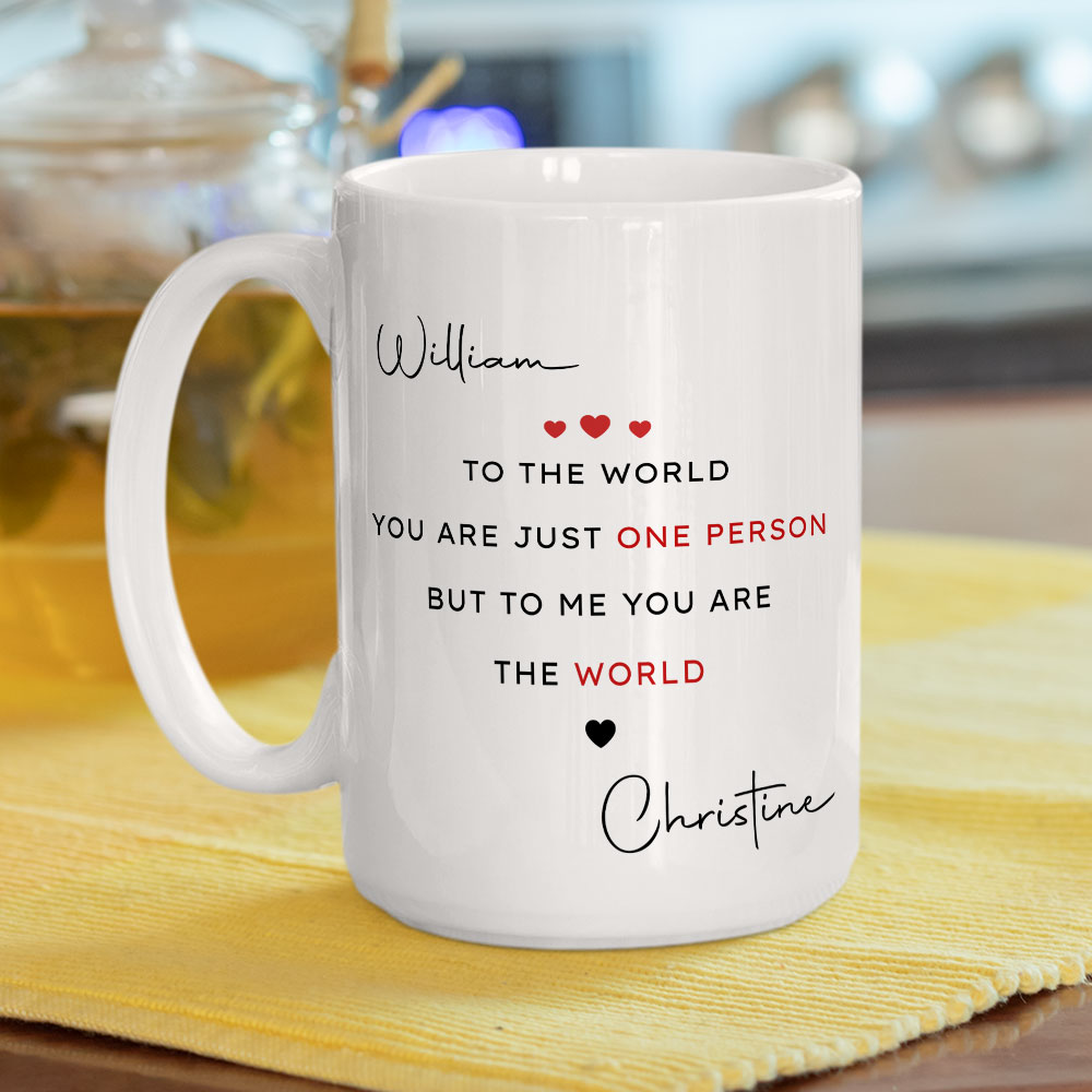 Custom Anniversary Keepsake Gifts For Couple • You Make My World Complete - Personalized Coffee Mug