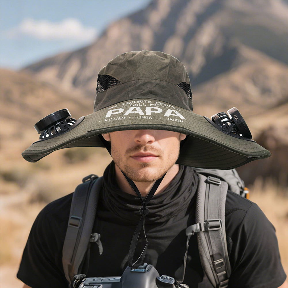 My Favorite People Call Me Daddy - Personalized Solar Fan Hat