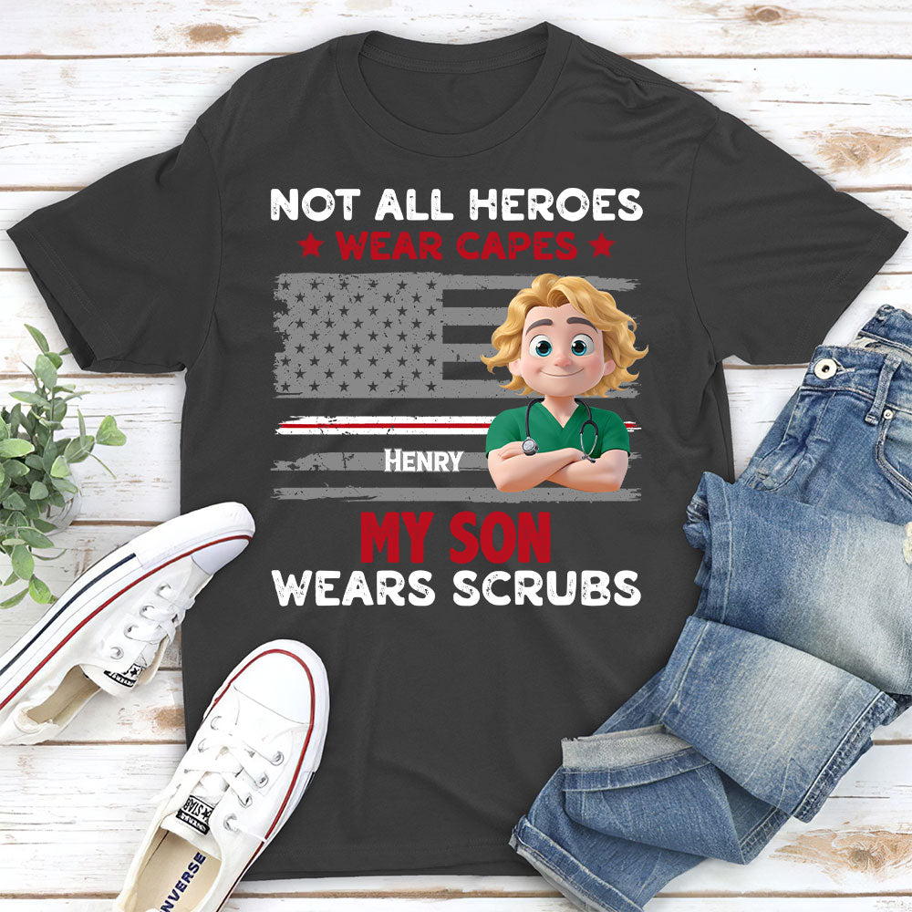 Custom Christmas & Birthday Gift for Dad, Grandpa • Not All Heroes Wear Capes - Personalized Shirt